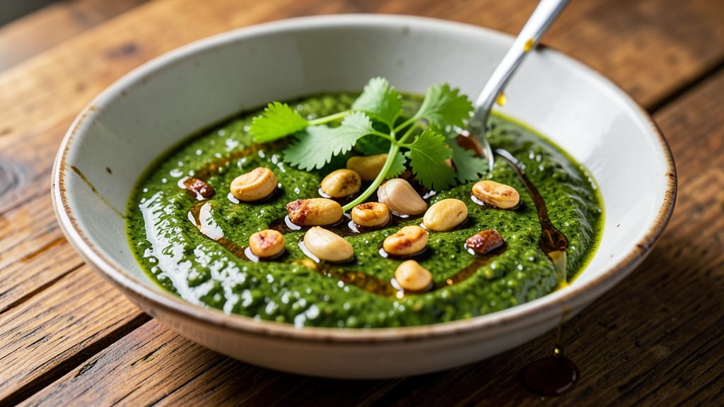 Asian Pesto Sauce Recipe: Nutty Sesame Velocity With Crunchy Garnish
