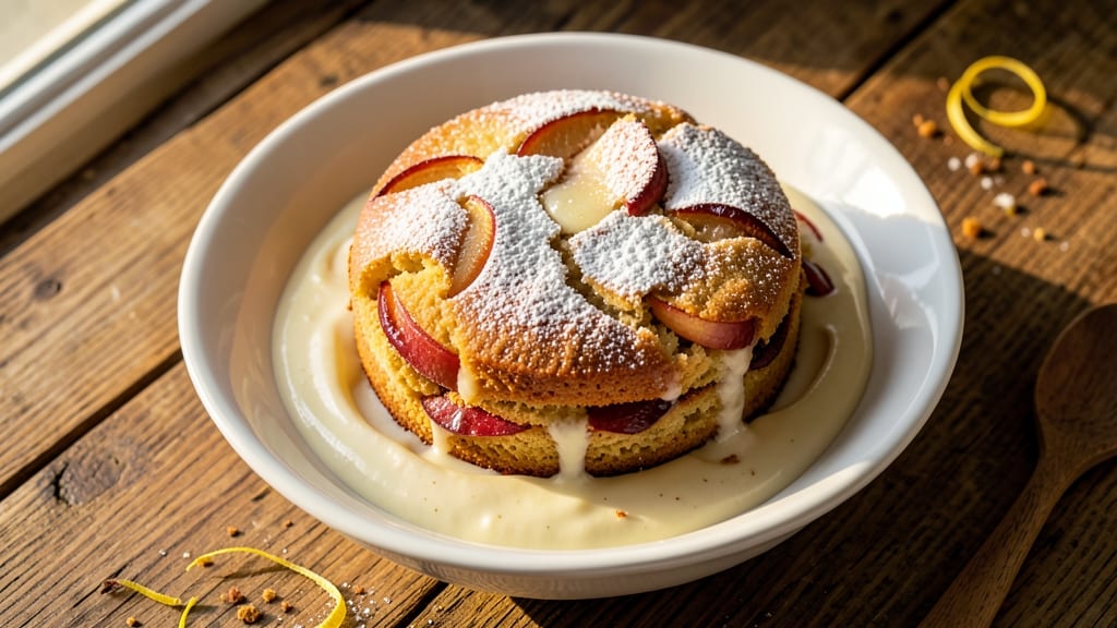 Apple Cake with Vanilla Sauce Recipe: Moist Layers and Sweet Cream Topping